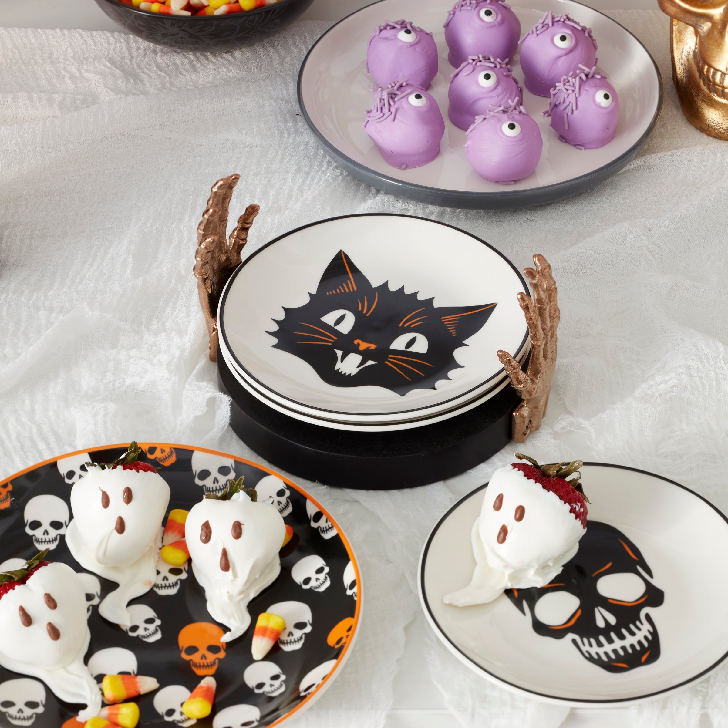 Vintro Halloween Tidbit Plates Holder